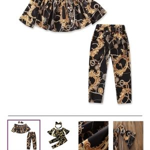 "NEW" Girls 3 Piece off the Shoulder Pants Set